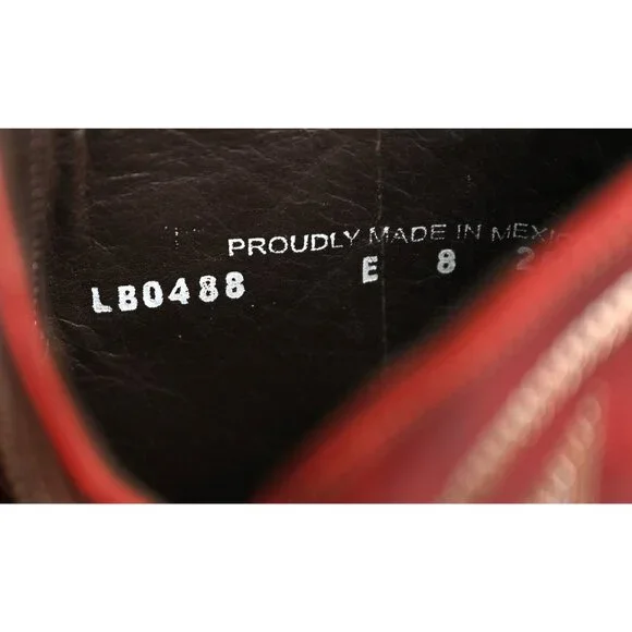 LANE Lexington Western Boots Snip Toe in Ruby Red - Picture 12 of 13